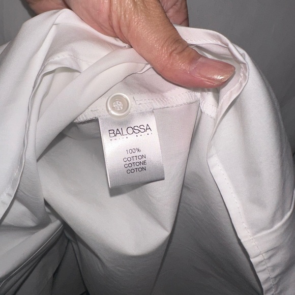 BALOSSA white quiet luxury cotton blouse - Picture 4 of 9